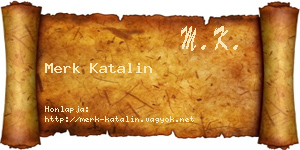 Merk Katalin névjegykártya